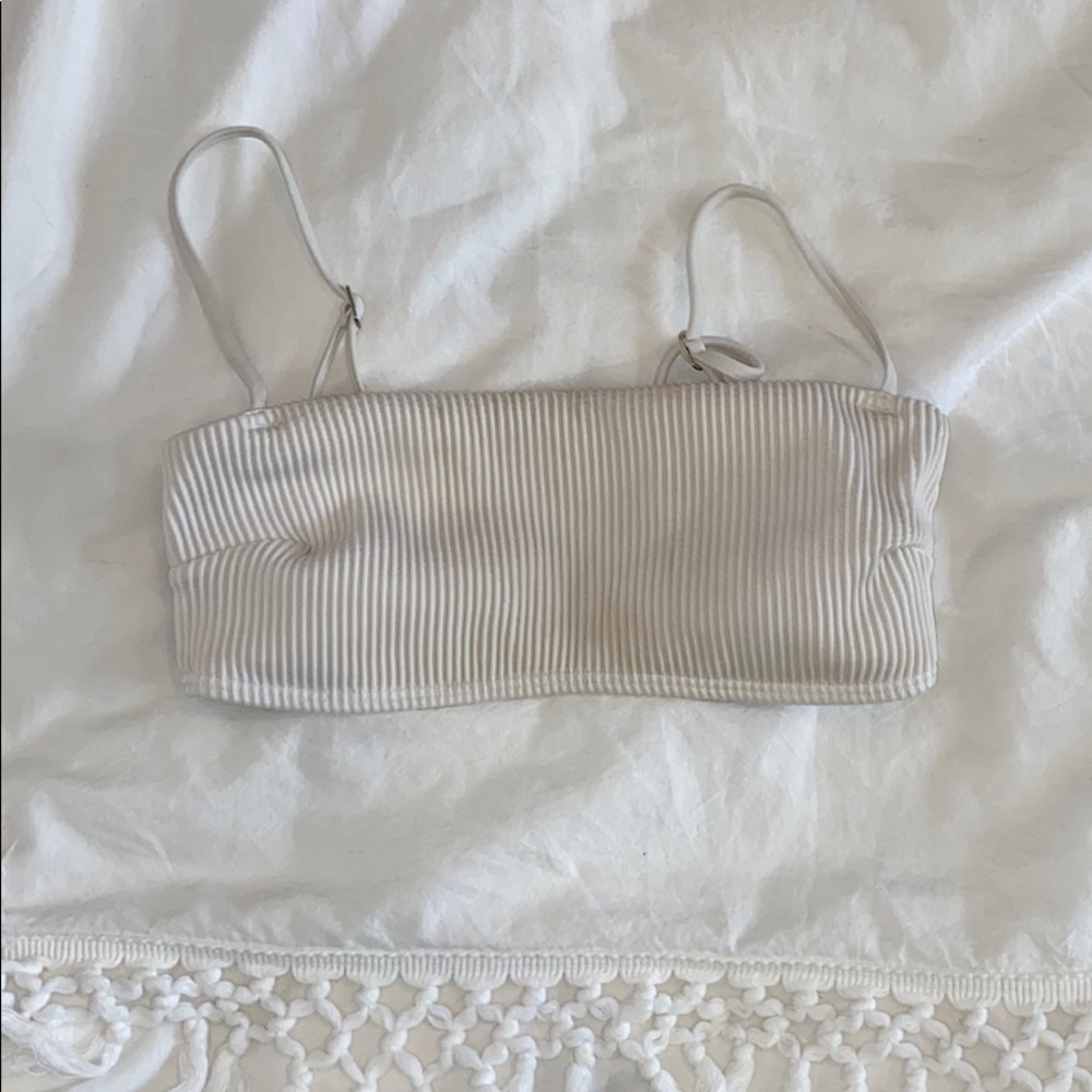 white ripped bikini top